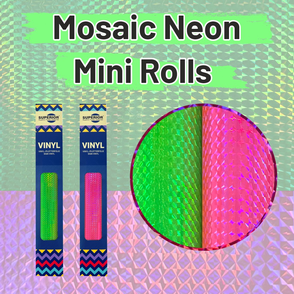 SUPERIOR 9700 Mosaic Neon Craft Vinyl mini Rolls