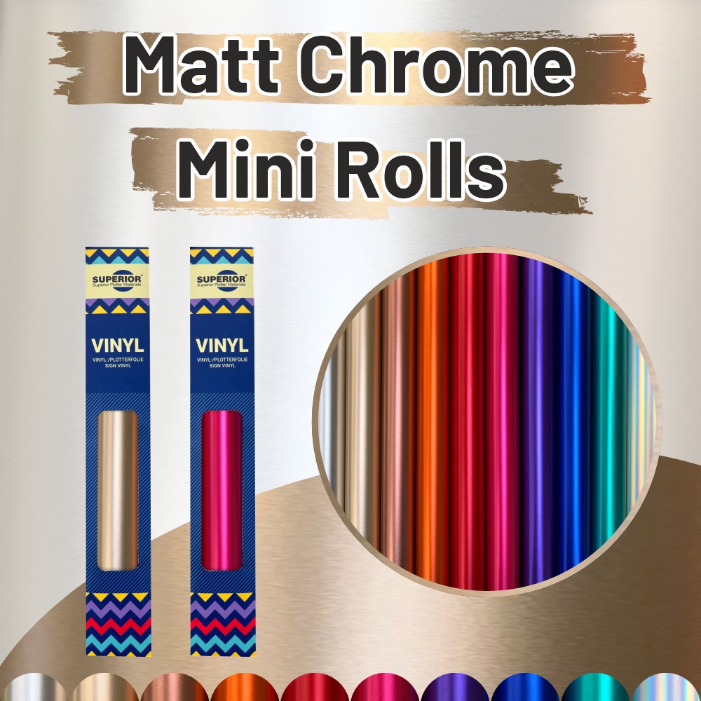 SUPERIOR 9200 Matt Chrome Craft Vinyl Mini Rolls