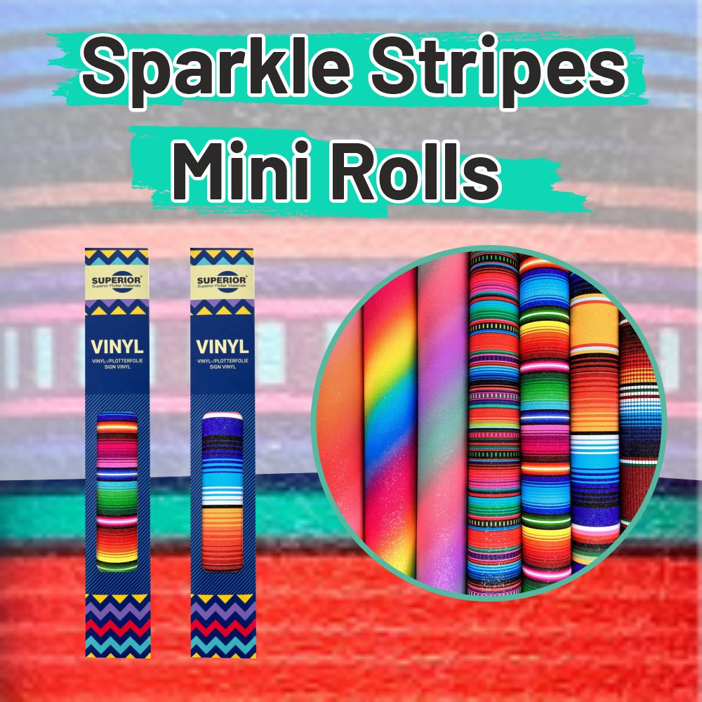 SUPERIOR 9800 Sparkle Stripes Craft Vinyl Mini Rolls